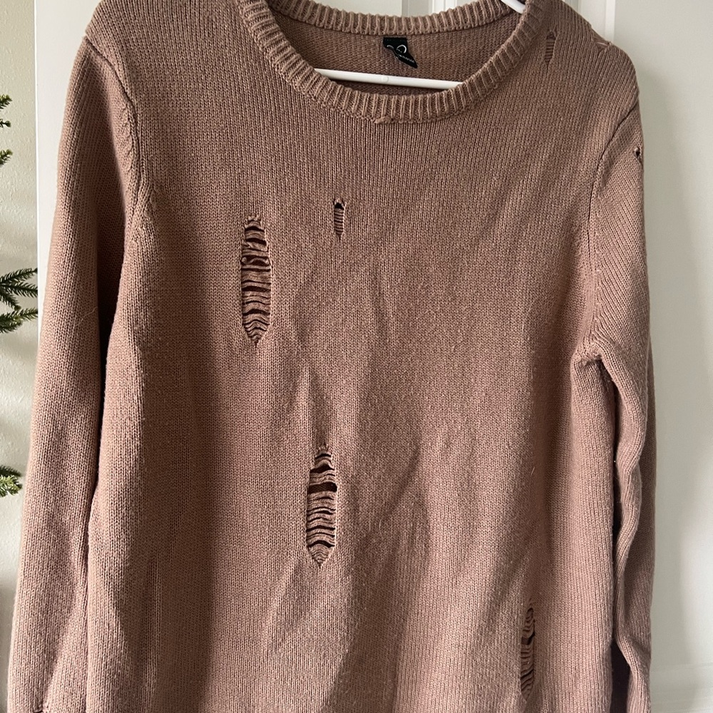 Distressed Brown Sweater